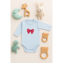 Lorvex Bebek Zıbın (Çıtçıtlı) Unısex Sevimli Body %100 Pamuk Şeker Kurdele Baskılı