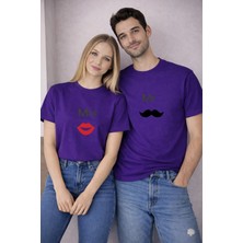 Lorvex Çift Kombin T-Shirt Valentine’s Day Sevgililer Günü 14 Şubat Unisex Mrs-Mr Baskılı Tişört 2’li
