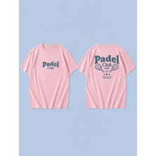 Lorvex Padel Club Tennıs Baskılı %100 Pamuk Oversize Unisex Tişört Rahat Kesim T-Shirt