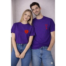 Lorvex Valentine’s Day Sevgililer Günü 14 Şubat Çift Kombin T-Shirt 2’li Unisex Anahtar Baskılı