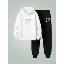 Lorvex Çocuk Unısex Sweatshirt-Eşofman Takım (Kapüşonlu) On Yedi Baskılı 3 Iplik Şardonlu