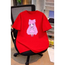 Lorvex Oversize Çocuk Genç Tişört %100 Pamuk Baskılı Rahat Kalıp Günlük Şık T-Shirt