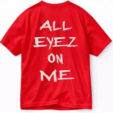 Lorvex Oversize Tişört Rahat Kalıp Eyez On Me Baskılı T-Shirt %100 Pamuklu