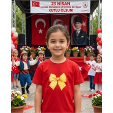 Lorvex 23 Nisan Temalı Sarı Kurdele Baskı Çocuk-Yetişkin Tshirt Tişört