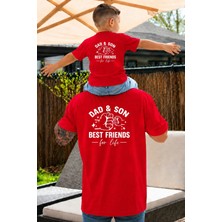 Lorvex Baba-Oğul Konsept Oversize Tişört %100 Pamuklu Baskılı T-Shirt Rahat Kalıp