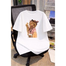 Lorvex Oversize Çocuk Genç Tişört %100 Pamuk Baskılı Rahat Kalıp Günlük Şık T-Shirt