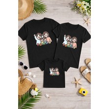 Lorvex Aile Kombin Oversize T-Shirt Anne Baba Çocuk %100 Pamuk Baskılı Rahat Kalıp (3 Adet Ayrı Sipariş Verilmelidir-Tekli Satılmaktadır)