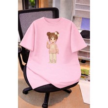 Lorvex Oversize Çocuk Genç Tişört %100 Pamuk Baskılı Rahat Kalıp Günlük Şık T-Shirt
