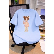 Lorvex Oversize Çocuk Genç Tişört %100 Pamuk Baskılı Rahat Kalıp Günlük Şık T-Shirt