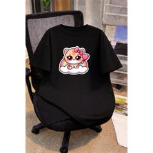 Lorvex Oversize Çocuk Genç Tişört %100 Pamuk Baskılı Rahat Kalıp Günlük Şık T-Shirt