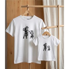 Lorvex Babalar Günü Konsept-Baba Çocuk Kombin Tişört Oversize %100 Pamuk T-Shirt (Kombin Için 2’li Sipariş Verilmelidir)
