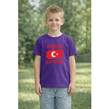 Lorvex Çocuk T-Shirt 23 Nisan Egemenlik ve Çocuk Bayramı Tişört Unisex %100 Pamuk Baskılı Rahat Kalıp