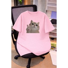 Lorvex Oversize Çocuk Genç Tişört %100 Pamuk Baskılı Rahat Kalıp Günlük Şık T-Shirt