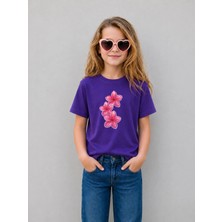 Lorvex Kız Çocuk Tişört %100 Pamuklu Baskılı Rahat Kalıp Yazlık T-Shirt