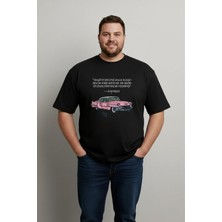 Lorvex Büyük Beden T-Shirt Oversize Pamuklu Rahat Kalıp Baskılı Unisex Tişört