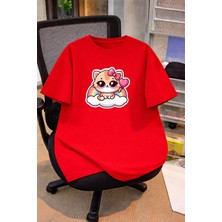 Lorvex Oversize Çocuk Genç Tişört %100 Pamuk Baskılı Rahat Kalıp Günlük Şık T-Shirt
