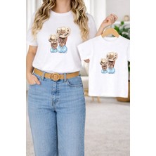 Lorvex Tişört Anne Kız Çocuk Kombin Oversize – Anne & Çocuk Twin Baskılı T-Shirt