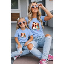 Lorvex Anne Kız Kombin Oversize Tişört Twin T-Shirt %100 Pamuk Rahat Kalıp