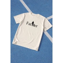 Lorvex Baba Tişört Babalar Günü Oversize %100 Pamuk Baskılı Erkek T-Shirt Rahat Kalıp