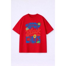 Lorvex Oversize Unisex T-Shirt %100 Pamuk Baskılı Tişört Rahat Kalıp