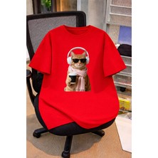 Lorvex Oversize Çocuk Genç Tişört %100 Pamuk Baskılı Rahat Kalıp Günlük Şık T-Shirt