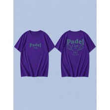 Lorvex Padel Club Tennıs Baskılı %100 Pamuk Oversize Unisex Tişört Rahat Kesim T-Shirt