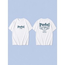 Lorvex Padel Club Tennıs Baskılı %100 Pamuk Oversize Unisex Tişört Rahat Kesim T-Shirt