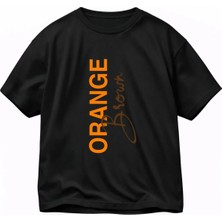 Lorvex T-Shirt Oversize Unısex %100 Pamuklu Rahat Kalıp Orange Brown Baskılı Tişört