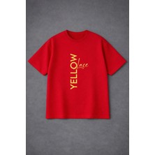 Lorvex T-Shirt Oversize Unısex %100 Pamuklu Rahat Kalıp Yellow Baskılı Tişört