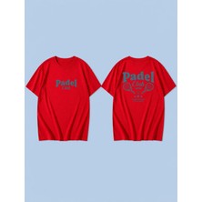 Lorvex Padel Club Tennıs Baskılı %100 Pamuk Oversize Unisex Tişört Rahat Kesim T-Shirt