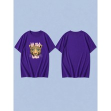 Lorvex Jaguar Eyes Baskılı %100 Pamuk Oversize Unisex Tişört Rahat Kesim T-Shirt