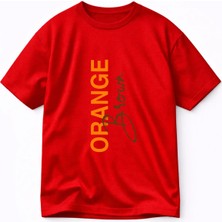 Lorvex T-Shirt Oversize Unısex %100 Pamuklu Rahat Kalıp Orange Brown Baskılı Tişört