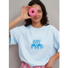 Lorvex T-Shirt Oversize %100 Pamuklu Rahat Kalıp Anneler Günü Özel Boy Mom Baskılı Tişört
