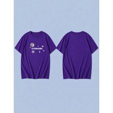 Lorvex Star Girll Baskılı %100 Pamuk Oversize Unisex Tişört Rahat Kesim T-Shirt