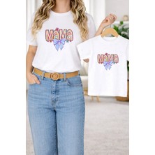 Lorvex T-Shirt Twin Anne Kız Çocuk Kombin Oversize – Anne & Çocuk Tişört Colour Mama Baskılı