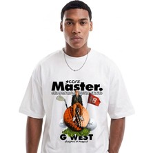 Lorvex Oversize Unisex T-Shirt %100 Pamuk Golf Baskılı Tişört Rahat Kalıp