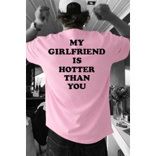 Lorvex Tişört Oversize %100 Pamuklu Rahat Kalıp Hotter Than Baskılı T-Shirt