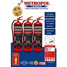 Mega Metropol 3 Adet 6 kg Abc Kuru Kimya ve Tozlu Yangın Söndürme Cihazı. Yangın Söndürme Cihazları. Yangın Söndürme. Yangın Tüpü