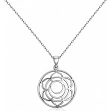 Servi 925 Ayar Gümüş Lotus Mandala Kolye