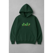 Lorvex Karşıya Geçen Dinozorlar Baskı Oversize Unisex Sweatshirt