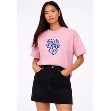 Lorvex Oversize T-Shirt Dont Cry Baskılı %100 Pamuklu Kadın Tişört
