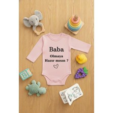 Lorvex Zıbın Bebek Çıtçıtlı Baskılı Yazılı Sevimli Body Baba Olmaya Hazır Mısın Baskılı