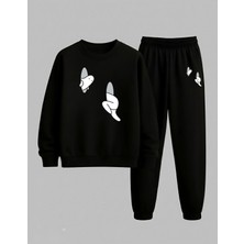 Lorvex Çocuk Sweatshirt-Eşofman Takım Bisiklet Yaka Yaramaz Çocuk Kaçıyor Baskılı 3 Iplik Şardonlu