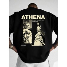 Lorvex Unisex Oversize Bisiklet Yaka Sweatshirt Athena Baskılı