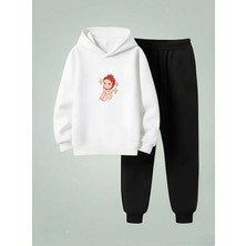 Lorvex Kapüşonlu Çocuk Sweatshirt-Eşofman Takım Çilek Bebek Baskılı