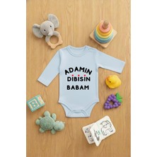 Lorvex Bebek Zıbın Çıtçıtlı Baskılı Yazılı Sevimli Body Adamın Dibisin Baba Baskılı