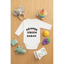 Lorvex Bebek Zıbın Çıtçıtlı Baskılı Yazılı Sevimli Body Adamın Dibisin Baba Baskılı