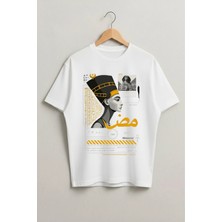Lorvex Mısır Yöresel Baskılı Oversize Pamuklu Unisex Tshirt-Tişört