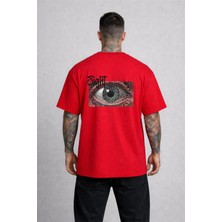 Lorvex Sight Göz Yöresel Baskı Oversize Pamuklu Unisex Tshirt-Tişört