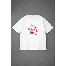 Lorvex Oversize Unısex What Fun Baskılı %100 Pamuklu Tshirt-Tişört